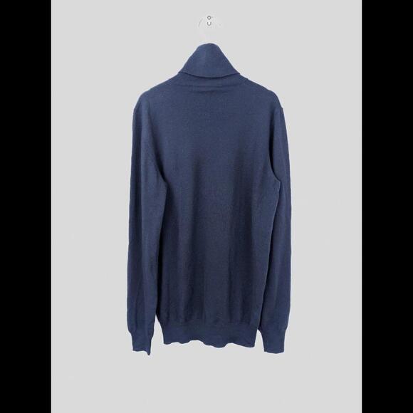 [SOLD] NWT LORO PIANA Women's Sz IT 46 US XL Navy Blue 100% Cashmere Turtleneck - Picture 4 of 13